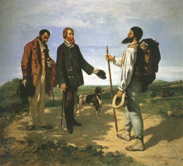 Gustave Courbet The Meeting or Bonjour,Monsieur Courbet Spain oil painting art